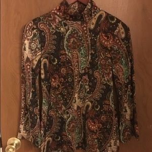 Paisley Print Turtleneck